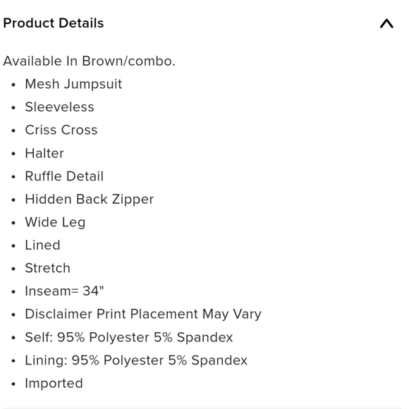 Flower Brown Jumpsuit - Picture 6 of 6